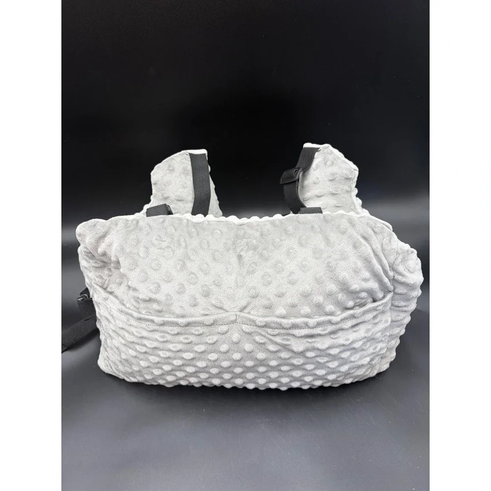 Post Mastectomy Pillow Chest Recovery Protector with Pockets Gray Minky Fabric